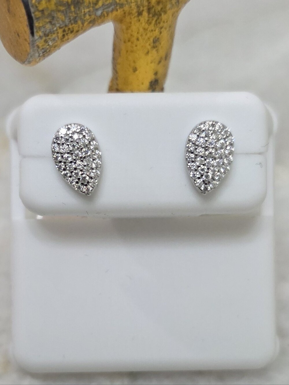 Moissanite Pave Teardrop Stud Earrings 925 Silver 1.00 CTW